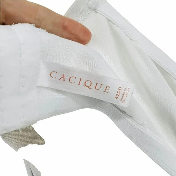 Lane Bryant Cacique White Lightly Lined Full Coverage Bra Size 42DD - Picture 6 of 9